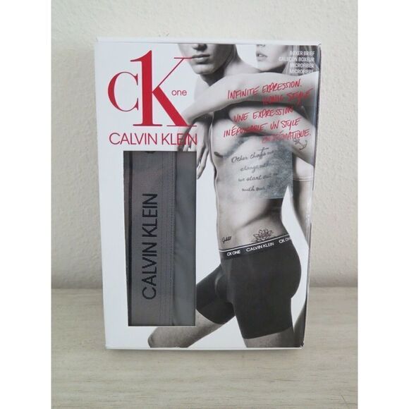 Calvin Klein NB2226021 Men's Size XL Gray Sky CK One Microfiber Boxer Briefs - Picture 1 of 7